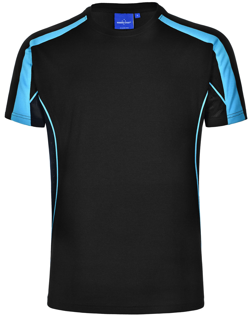 Kid's Truedry Fashion S/S T-shirt - Black.Aqua Blue