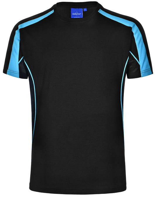 Kid's Truedry Fashion S/S T-shirt - Black.Aqua Blue