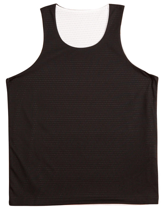 Kid's Basketball Singlet - Black.White