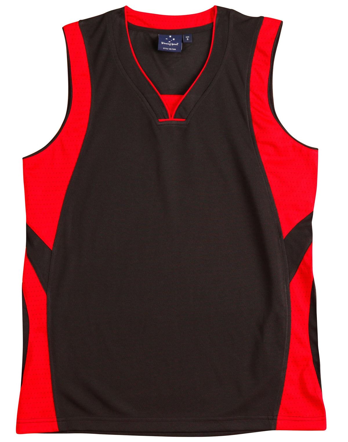Kid's Basketball Singlet - Black.Red