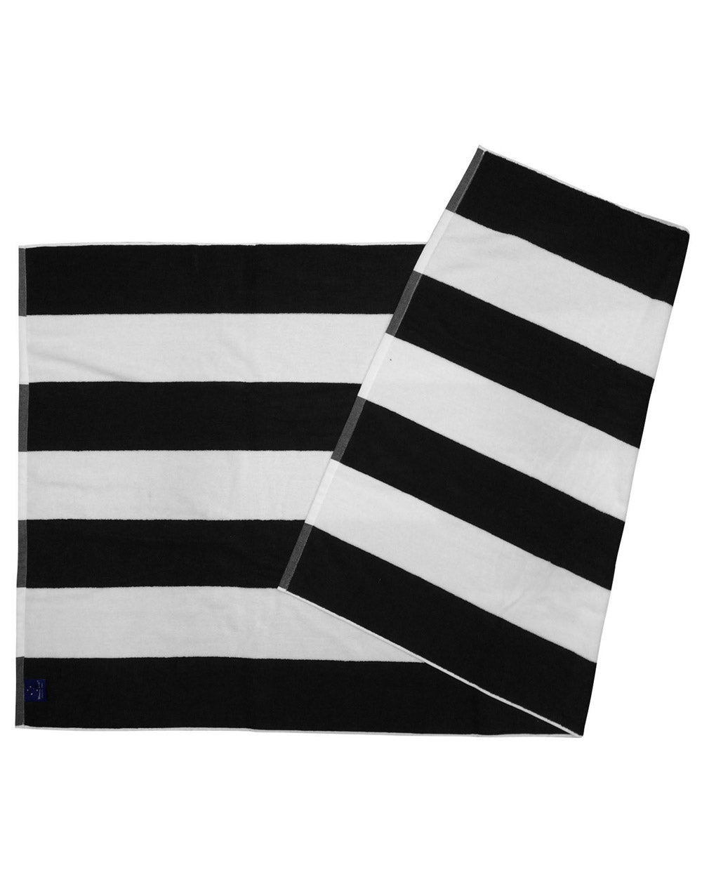 Striped Beach Towel - Black.White