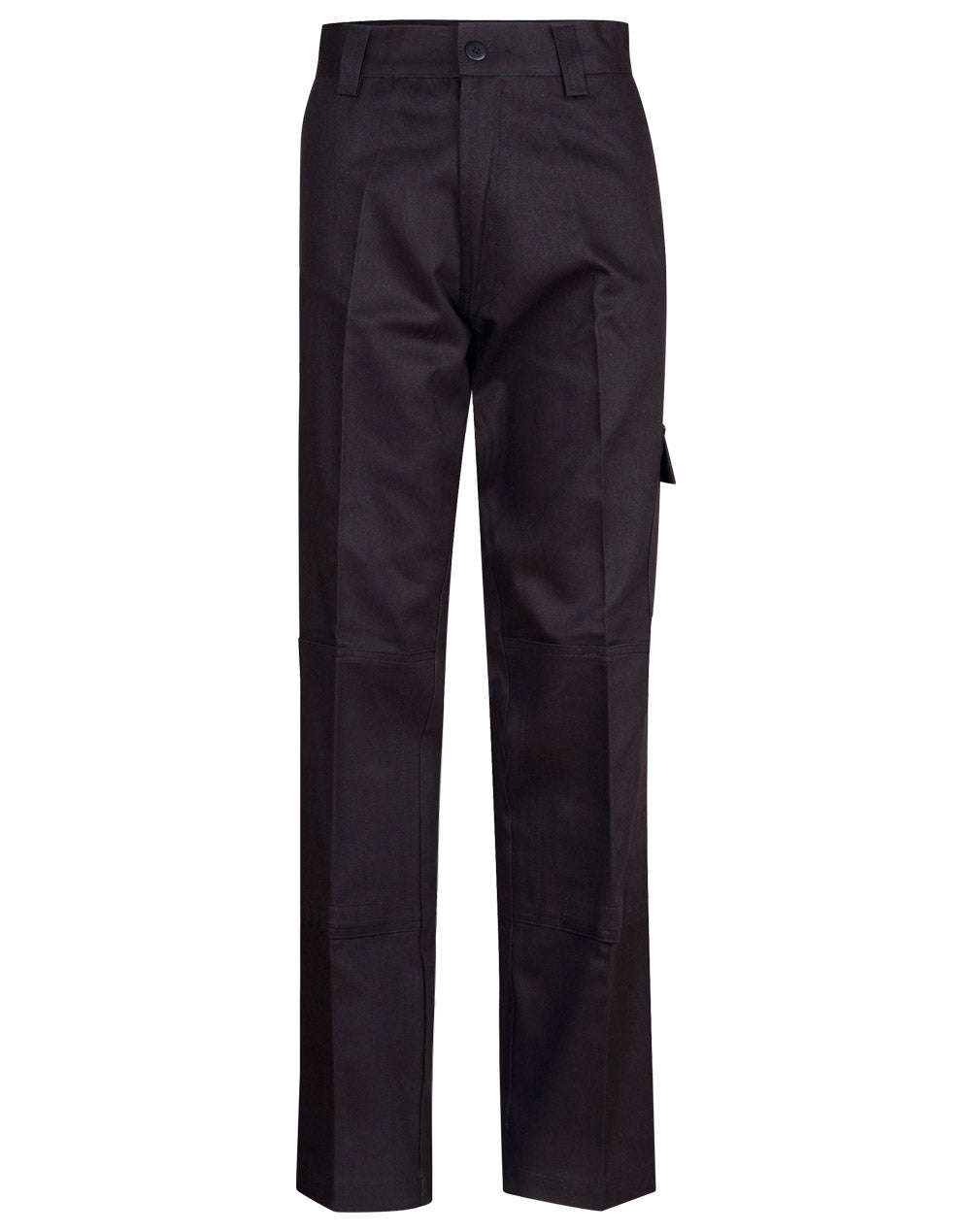 Men's Cotton Drill Pre-shrunk Cargo Pants With Knee Pads - Black