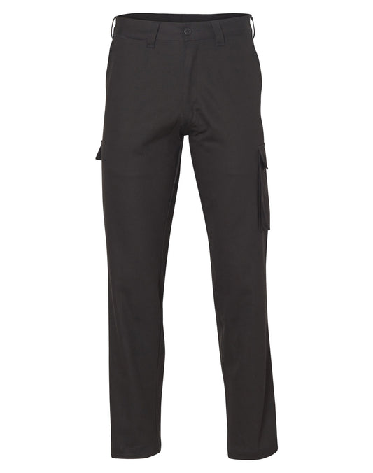 drill pant pockets on leg / stout fit - Black