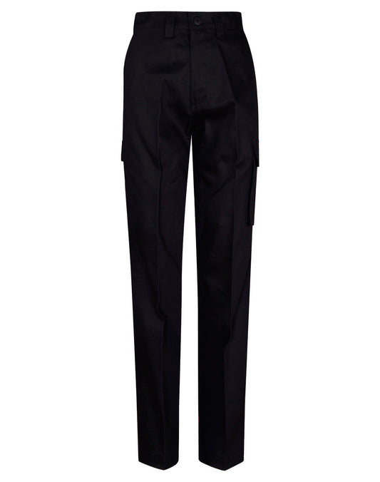 drill pant pocket on leg / long fit - Black