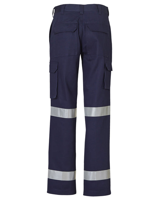 Ladies' Heavy Cotton Pre-Shrunk Drill Pant with 3M Tape - Navy