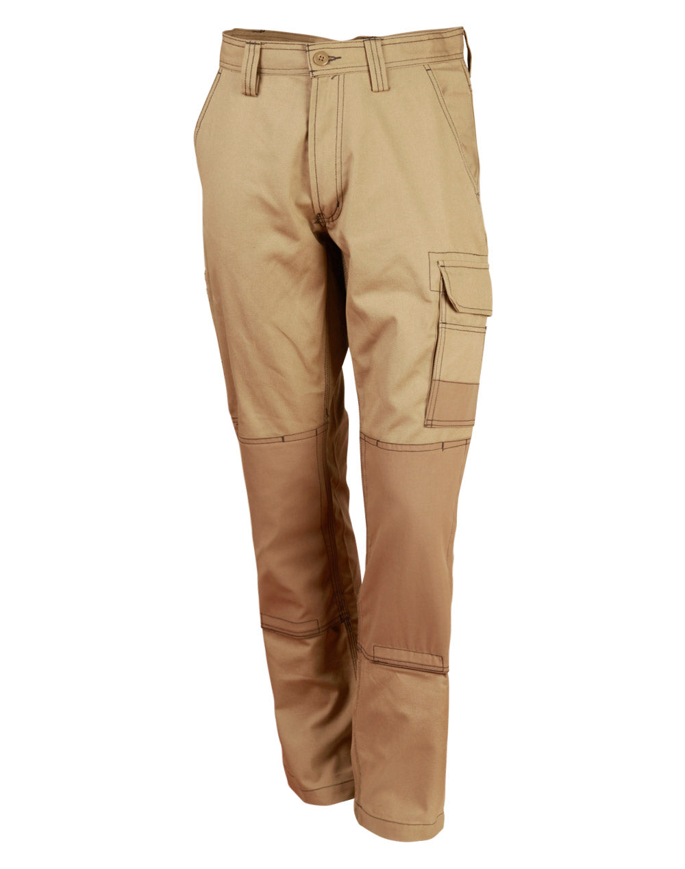 Light Weight Semi-Fitted Cordura Work Pants - Khaki