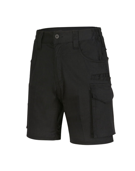 Unisex Cotton Stretch Ripstop Work Shorts - Black