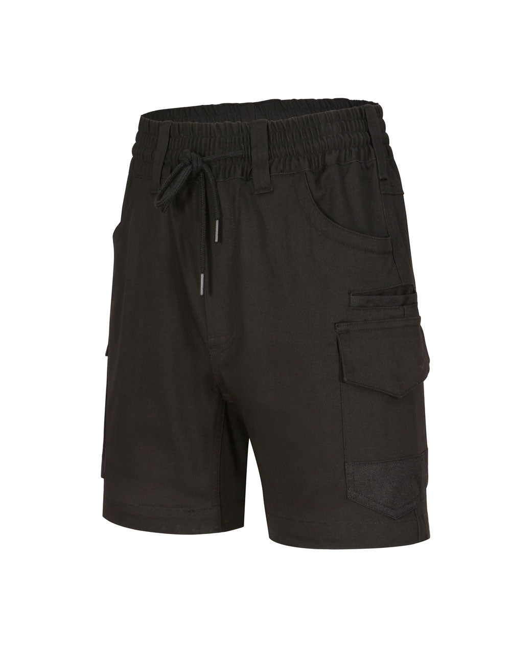 Unisex Cotton Stretch Drill Short Work Shorts - Black