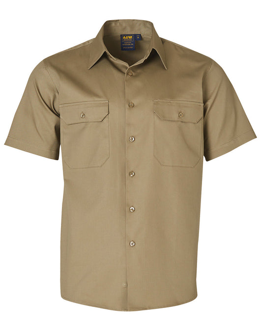 drill shirt pocket pen holder S/S - Khaki