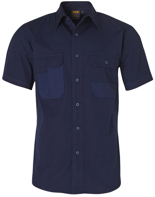 Fine Duck Weave Dura-Wear Short Sleeve Work Shirt