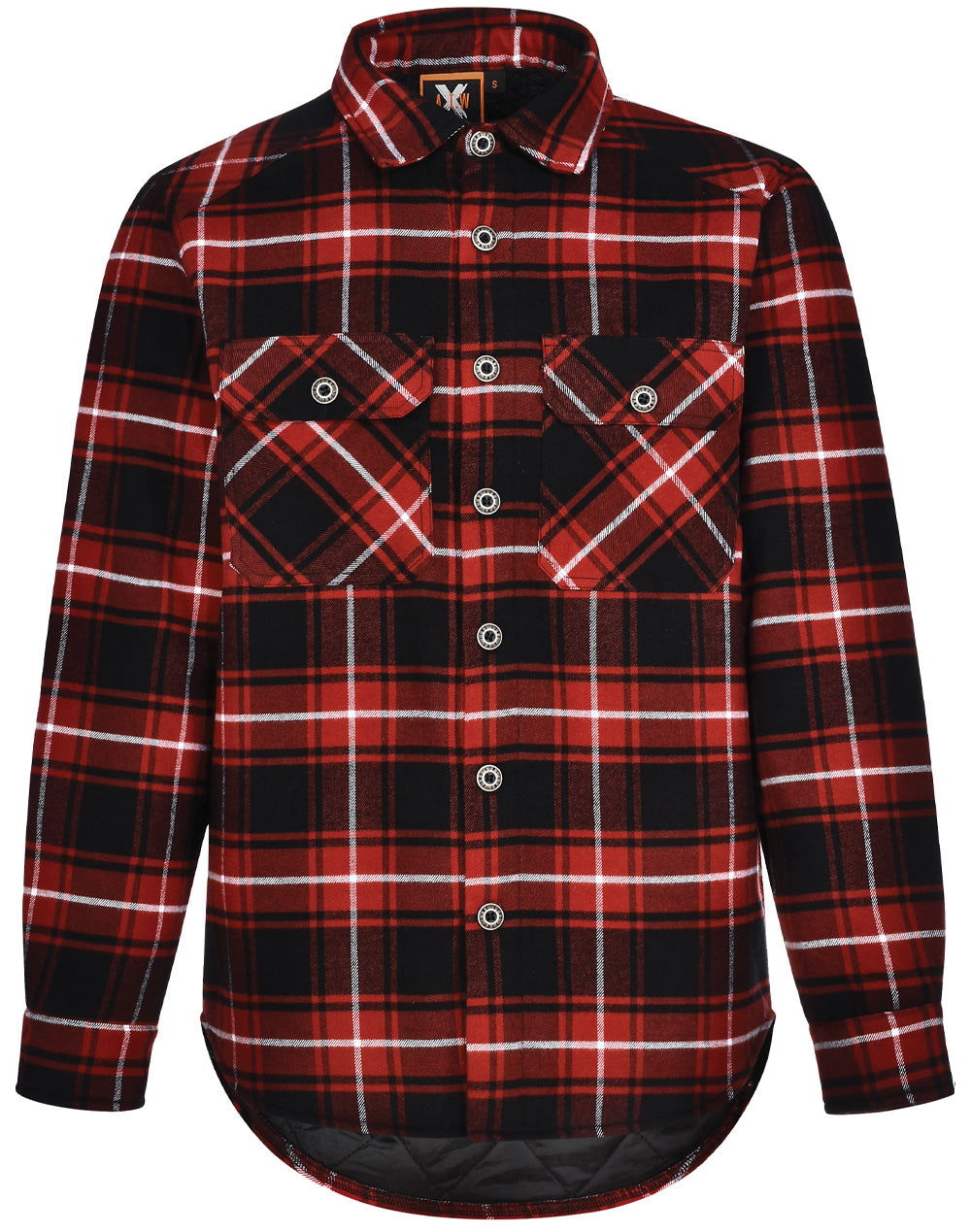 Adults' Quilted Flannel Shirt - Black.Wine