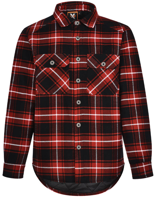 Adults' Quilted Flannel Shirt - Black.Wine