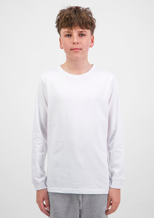 Basis Youth Long Sleeve Tee - White