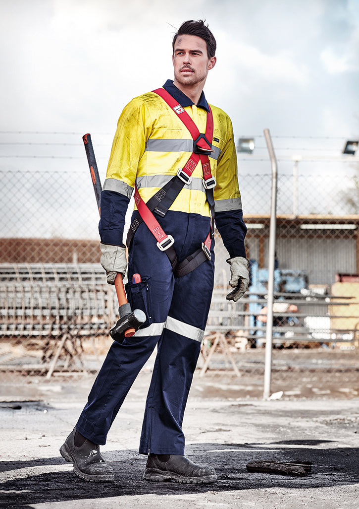 Mens Rugged Cooling Taped Overall - Orange/Navy