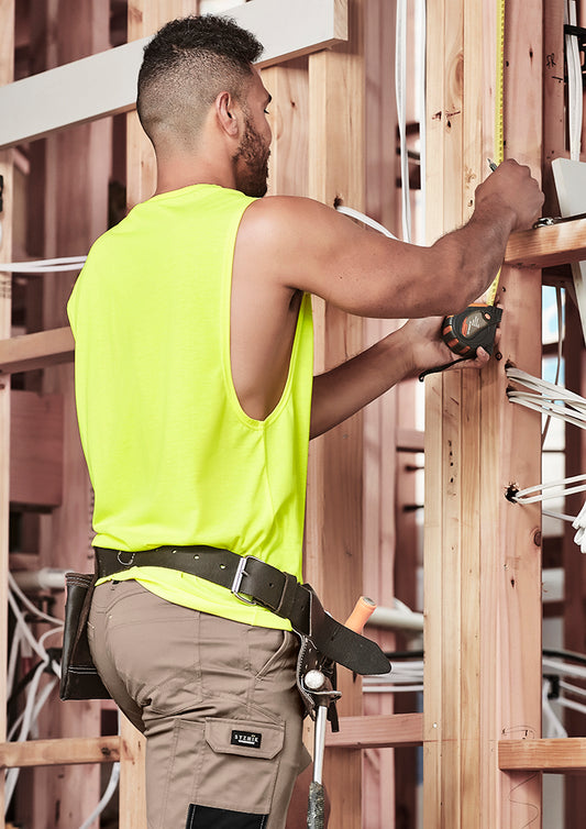 Mens Hi Vis Sleeveless Tee - Orange