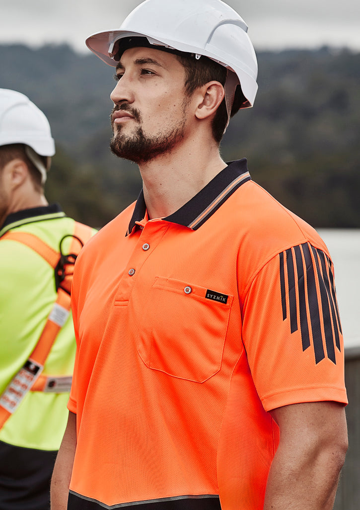 Mens Hi Vis Flux Short Sleeve Polo