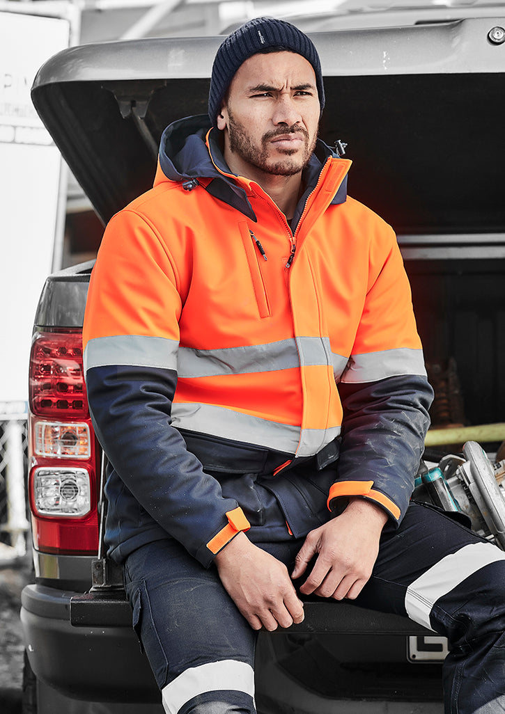 Unisex Hi Vis Antarctic Softshell Jacket - Yellow/Navy