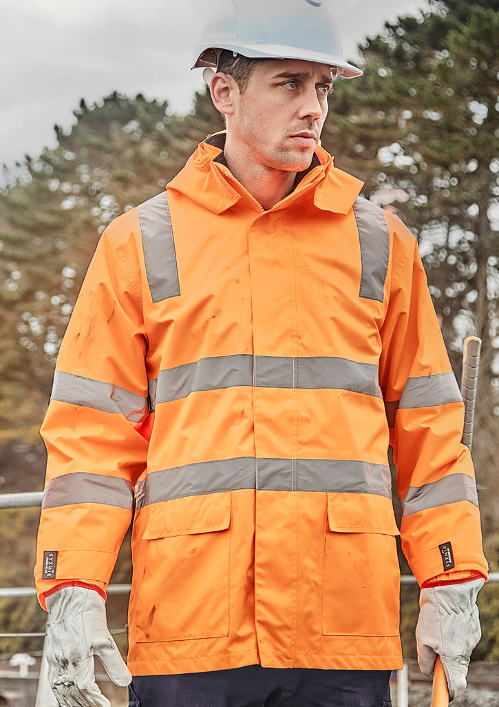 Unisex Hi Vis VIC Rail 4 In 1 Waterproof Jacket - VIC Rail Orange