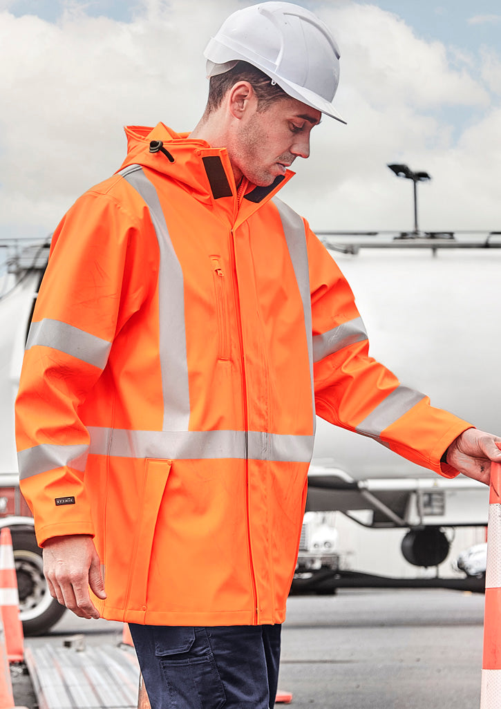 Mens Hi Vis X Back Heavy Duty Waterproof Jacket - Orange