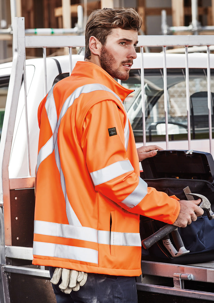 Unisex Hi Vis X Back 2 In 1 Softshell Jacket - Orange