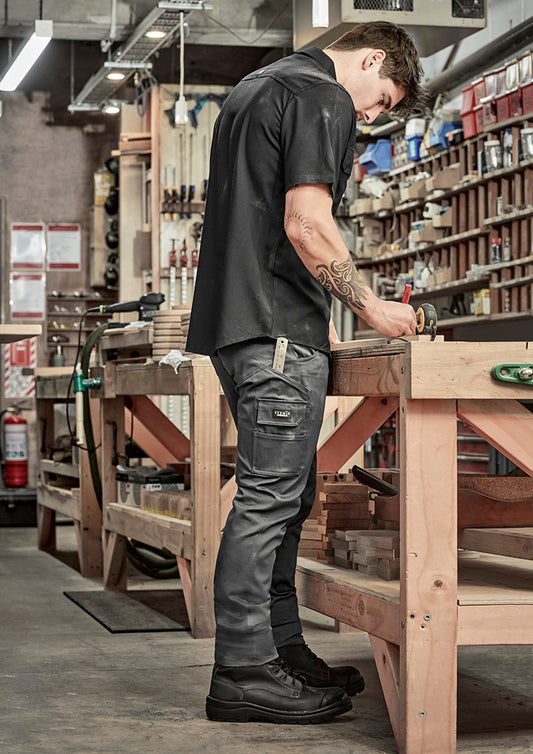 Mens Essential Basic Stretch Cargo Pant - Navy