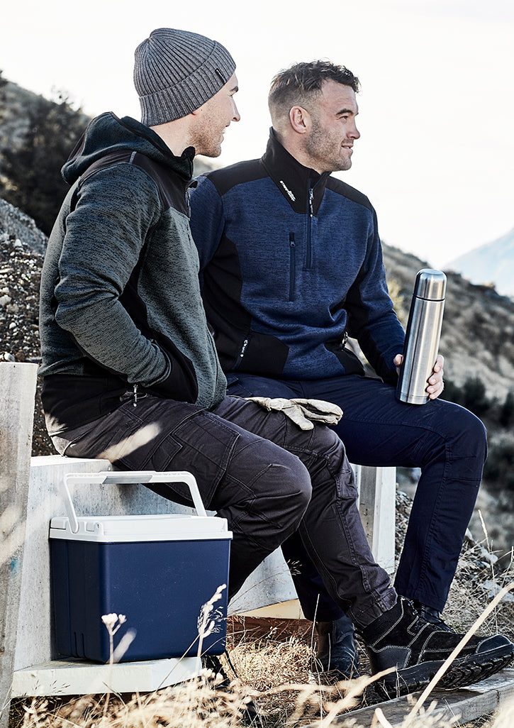 Unisex Streetworx Reinforced Knit 1/2 Zip Pullover - Navy