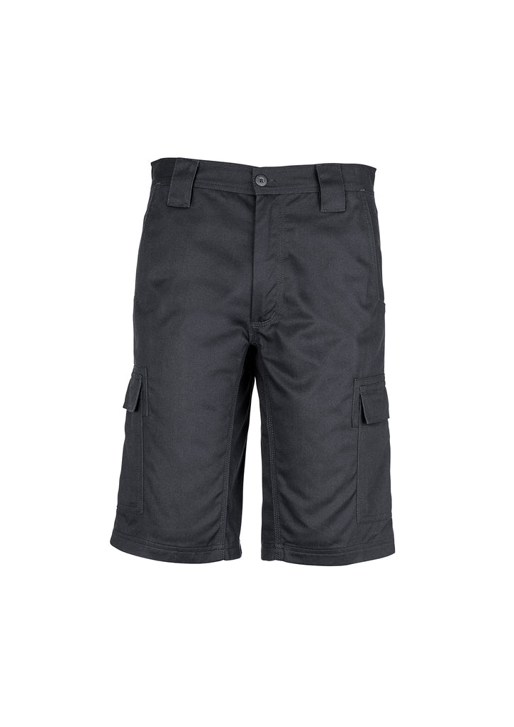 Mens Midweight Drill Cargo Short - Black