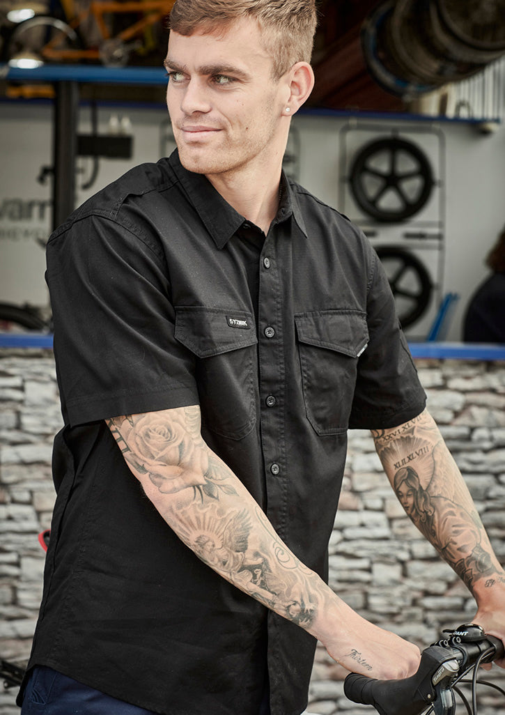 Mens Rugged Cooling Short Sleeve Shirt - Navy