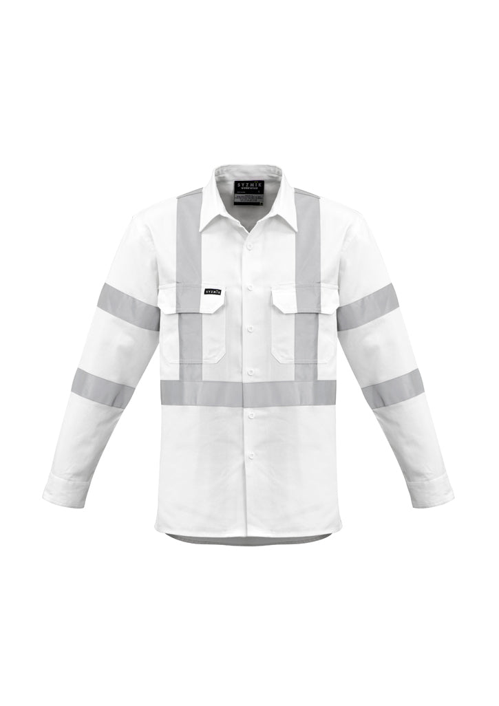Mens Bio Motion X Back Taped Long Sleeve Shirt - White