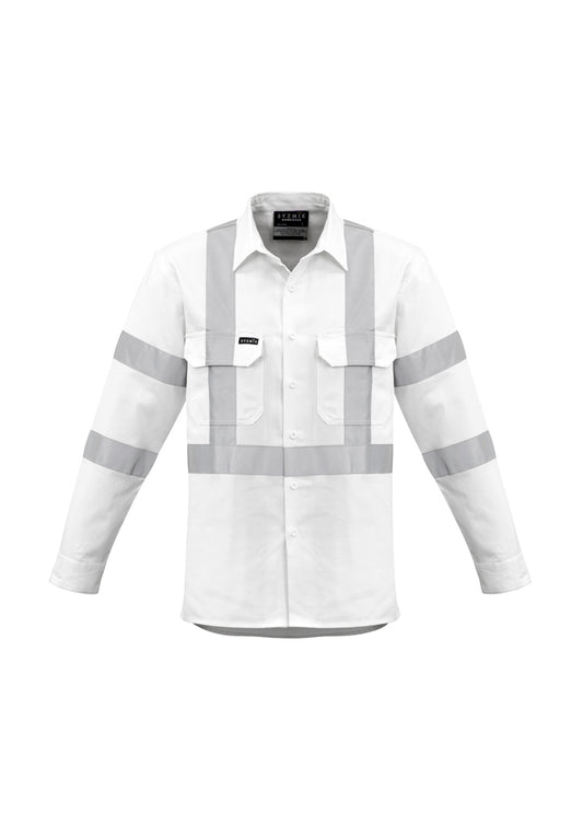 Mens Bio Motion X Back Taped Long Sleeve Shirt - White