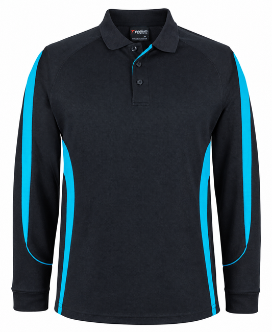 PDM L/S BELL POLO BLACK/AQUA