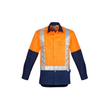 Syzmik Mens Hi Vis Spliced Industrial Shirt - Shoulder Taped