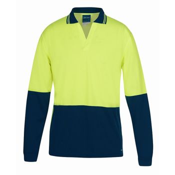 JB's Hi Vis L/S Non Button Polo