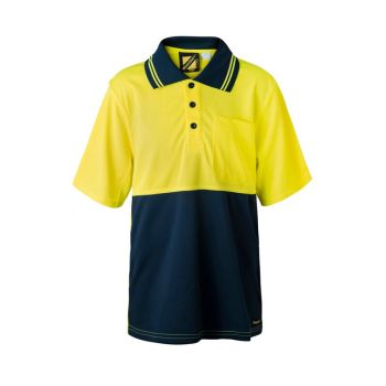 Workcraft - Kids Hi Vis Two Tone Short Sleeve Polo With Pocket