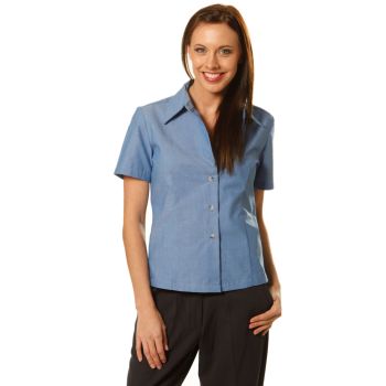 Winning Spirit Ladies’ Wrinkle Free Short Sleeve Chambray Shirts