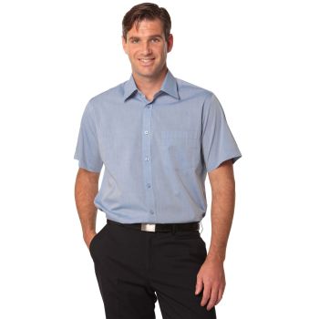 Winning Spirit Men’s Fine Chambray Short Sleeve Shirt