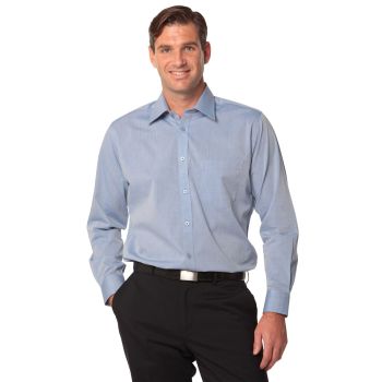 Winning Spirit Men’s Fine Chambray Long Sleeve Shirt