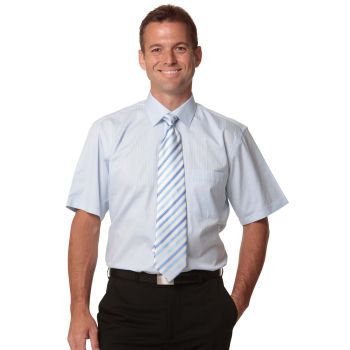 Winning Spirit Men’s Self Stripe Short Sleeve Shirt