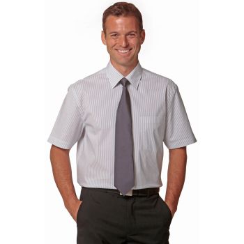 Winning Spirit Men’s Ticking Stripe Short Sleeve Shirt