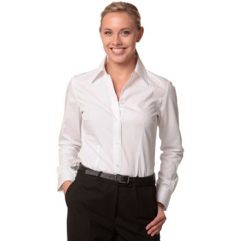 Winning Spirit Ladies' Cotton/Poly Stretch Long Sleeve Shirt
