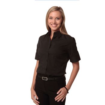 Winning Spirit Ladies' Cotton/Poly Stretch Short Sleeve Shirt