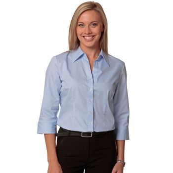 Winning Spirit Ladies' Fine Twill 3/4 Sleeve Shirt