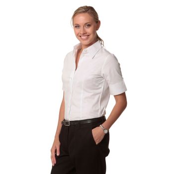 Winning Spirit Ladies' Fine Twill Short Sleeve Shirt