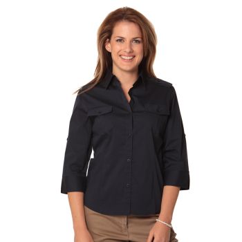 Winning Spirit Ladies' 3/4 Sleeve Military Shirt