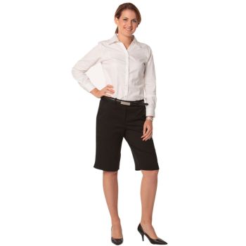 Winning Spirit Ladies' Poly/Viscose Stretch Knee Length Flexi Waist Shorts