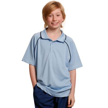 Winning Spirit Kids’ CoolDry® Raglan Short Sleeve Contrast Polo
