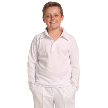 Winning Spirit Kids’ TrueDry® Mesh Knit Short Sleeve Cricket Long Sleeve Polo