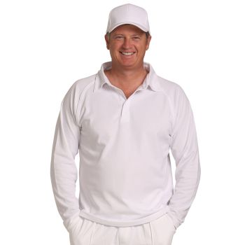Winning Spirit Men’s TrueDry® Mesh Knit Short Sleeve Cricket Long Sleeve Polo