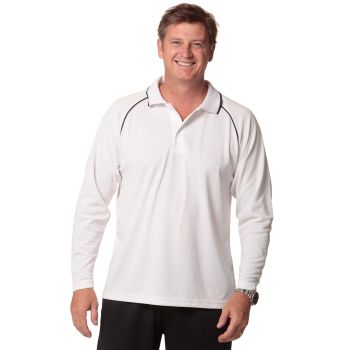 Winning Spirit Men’s CoolDry® Long Sleeve Contrast Colour Polo