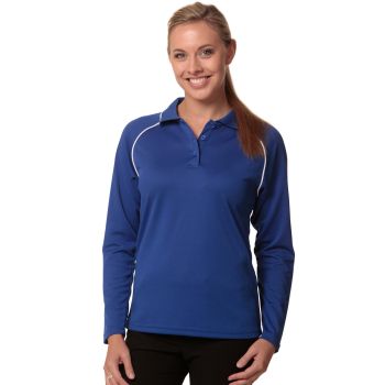 Winning Spirit Ladies’ CoolDry® Long Sleeve Contrast Colour Polo